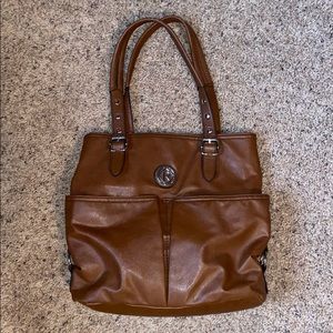 Brown leather Relic tote purse/laptop bag